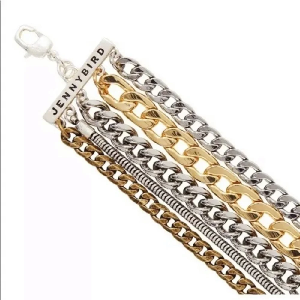 NEW Jenny Bird Austin cuff mixed metal chain bracelet